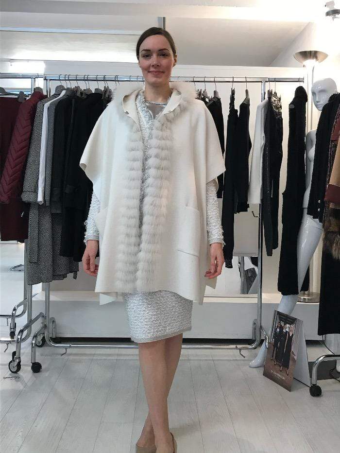 D.Exterior Coats &amp; Jackets D.Exterior Winter White Knitted Cape 51121 3NEVE izzi-of-baslow