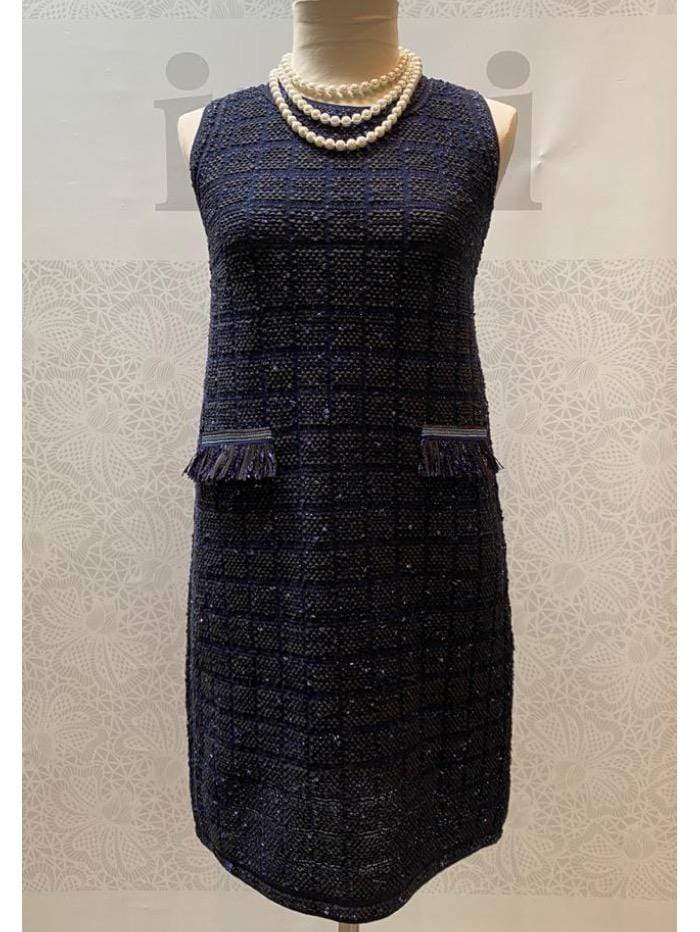 D.Exterior Dresses D.Exterior Knitted Dress Blues 50544 11BLU izzi-of-baslow