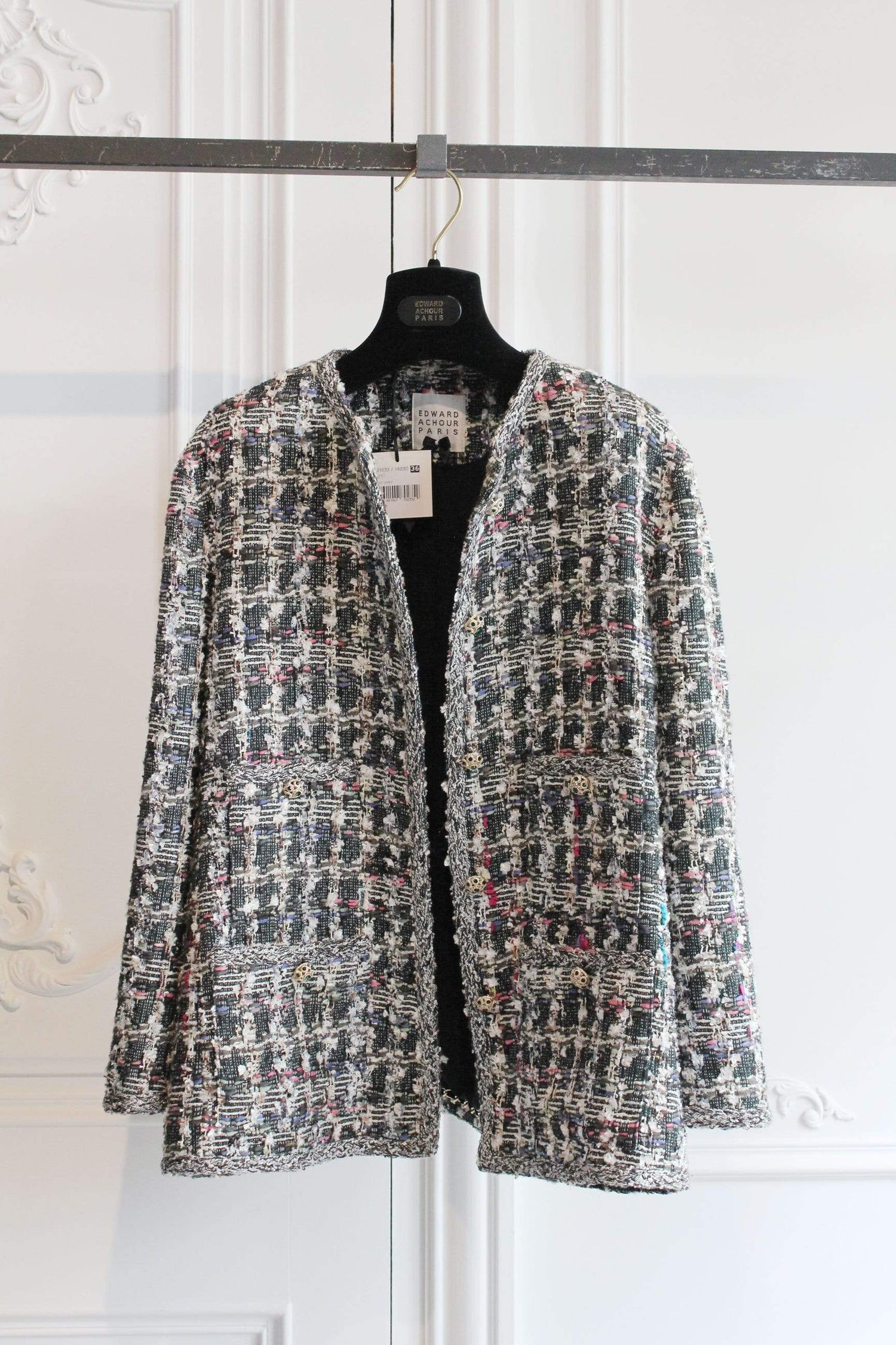 Edward Achour Paris Coats and Jackets Edward Achour Multi Tweed Jacket 431033/1623D izzi-of-baslow