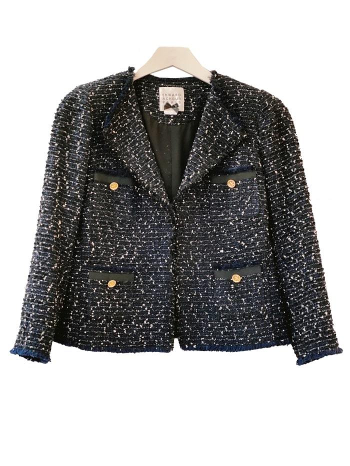 Edward Achour Paris Coats and Jackets Edward Achour Paris Jacket Blue Marine 411008/9307C izzi-of-baslow