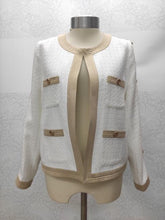 Edward Achour Paris Coats and Jackets Edward Achour White and Beige Jacket 421035 izzi-of-baslow