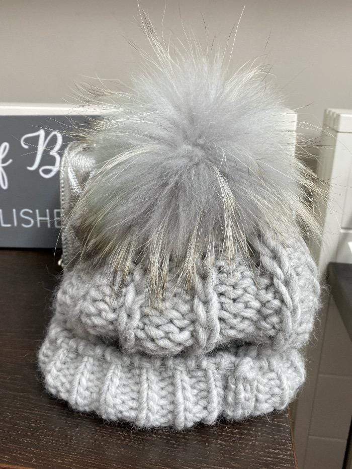 Frieda &amp; Freddies Accessories OS Frieda &amp; Freddies Grey Pom Pom Hat 14633c izzi-of-baslow