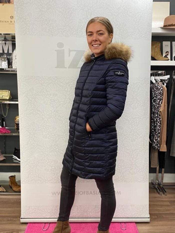 Frieda &amp; Freddies Coats and Jackets Frieda &amp; Freddies Quilted Dark Navy Puffa Coat 3749c Col 99 izzi-of-baslow