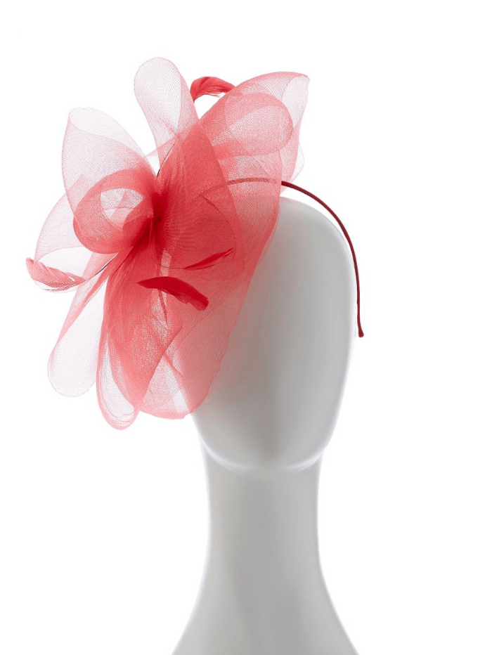 Gina Bacconi Accessories One Size Gina Bacconi Mariel Mesh Fascinator Dark Pink SBZ5745 ORD izzi-of-baslow