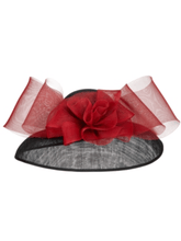 Gina Bacconi Accessories One Size Hostie Hats Blenheim Hat With Bow Black & Red izzi-of-baslow