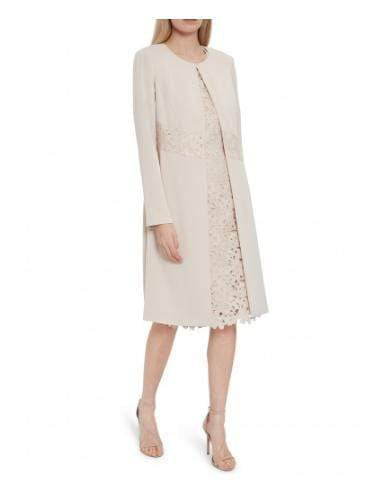 Gina Bacconi Coats and Jackets Gina Bacconi Lacy Moss Crepe Coat Antique Rose SSS1299 izzi-of-baslow