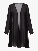 Gina Bacconi Coats and Jackets Gina Bacconi Long Chiffon Black Jacket SCON99102 izzi-of-baslow