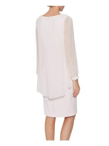 Gina Bacconi Dresses Gina Bacconi Anushka Chiffon Cape Dress Pale Pink SSS1162 izzi-of-baslow