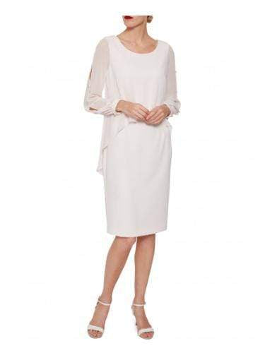 Gina Bacconi Dresses Gina Bacconi Anushka Chiffon Cape Dress Pale Pink SSS1162 izzi-of-baslow