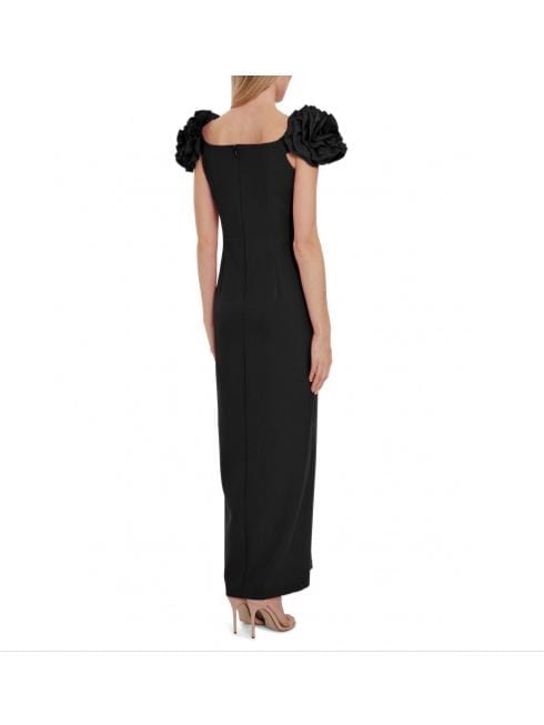 Gina Bacconi Dresses Gina Bacconi Ivalo Crepe Maxi Dress Black STT2593 izzi-of-baslow