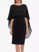 Gina Bacconi Dresses Gina Bacconi Kaisa Dress With Chiffon Cape Black STT2529 izzi-of-baslow