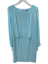 Gina Bacconi Dresses Gina Bacconi Light Blue Long Sleeved Pearl Detail Chiffon Dress SBZ5749 izzi-of-baslow