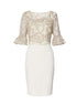 Gina Bacconi Dresses Gina Bacconi Marta Dress Beige and Gold With Lace Overlay SRR3038 izzi-of-baslow