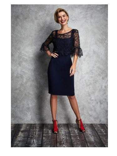 Gina Bacconi Dresses Gina Bacconi Rya Dress And Overtop Spring Navy SRR3035 izzi-of-baslow