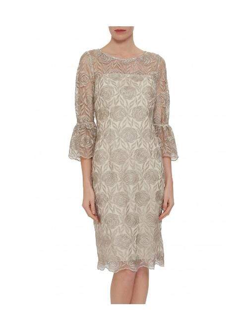 Gina Bacconi Dresses Gina Bacconi Theora Embroidery Dress Butter Cream SSS1006 izzi-of-baslow