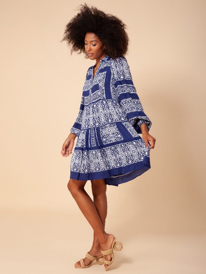 Hale Bob Dresses Hale Bob Indigo Printed Boho Dress 26TA6303 izzi-of-baslow