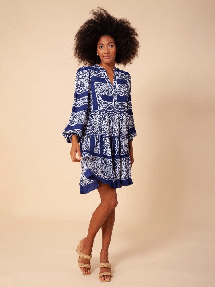 Hale Bob Dresses Hale Bob Indigo Printed Boho Dress 26TA6303 izzi-of-baslow