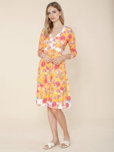 Hale Bob Dresses Hale Bob Orange Floral Midi Dress 21EG6187 izzi-of-baslow