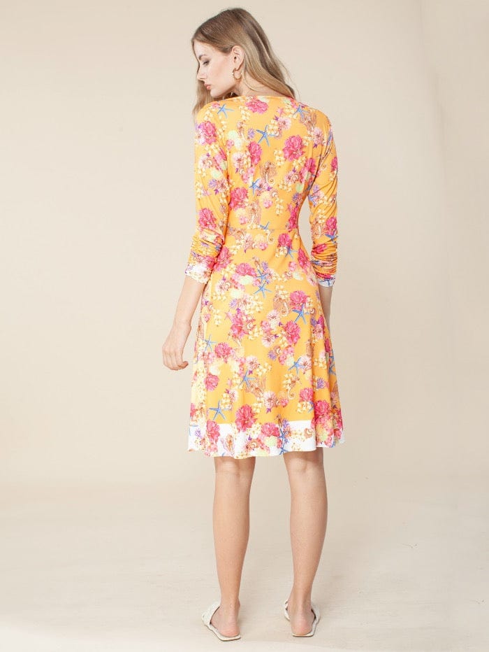 Hale Bob Dresses Hale Bob Orange Floral Midi Dress 21EG6187 izzi-of-baslow