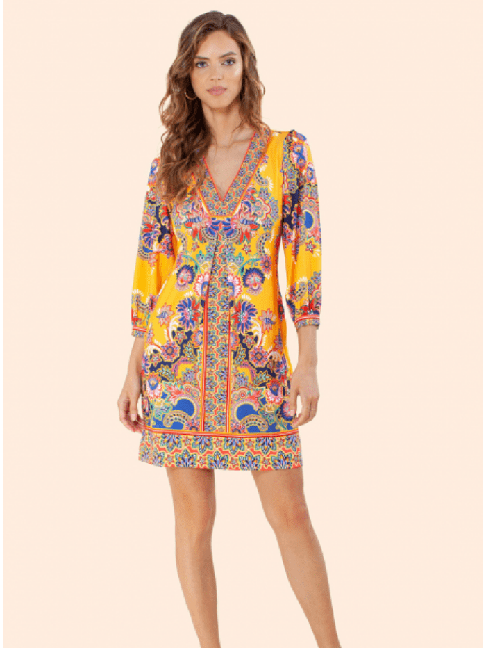 Hale Bob Dresses Hale Bob Orange Serena Dress 15LA6052 izzi-of-baslow