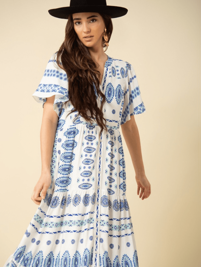 Hale Bob Dresses Hale Bob Printed Maxi Dress 33HW604M izzi-of-baslow