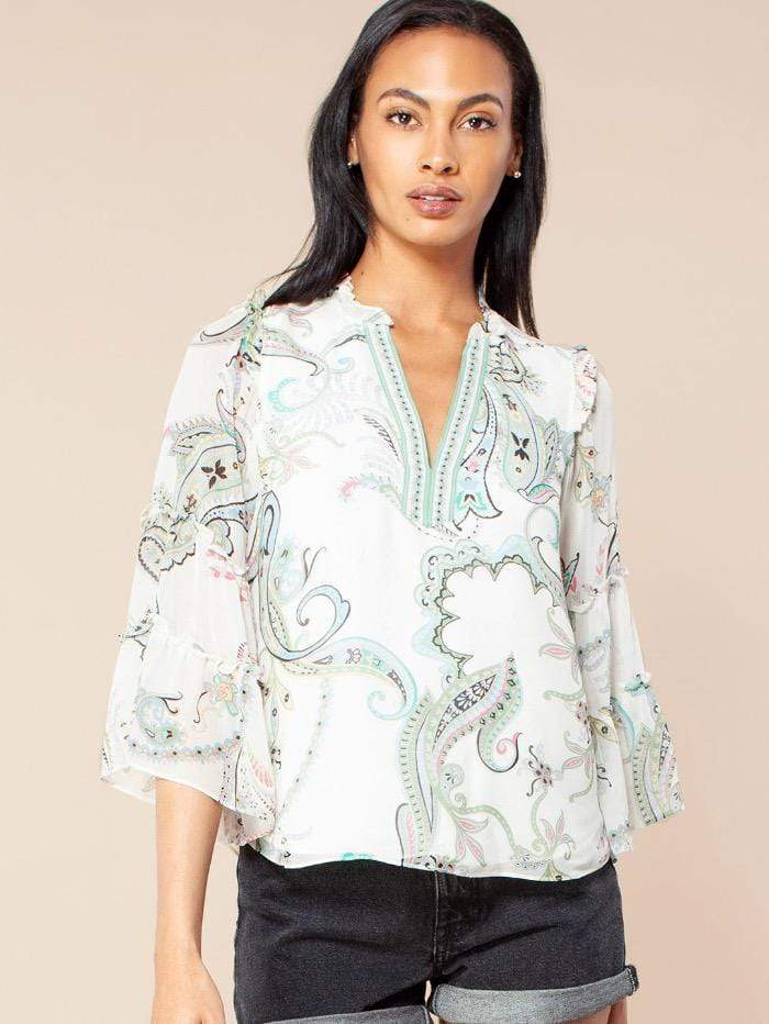 Hale Bob Tops Hale Bob Alma Ivory Printed Blouse 12AW2912 IVO izzi-of-baslow