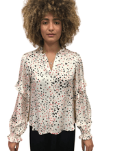 Hale Bob Tops Hale Bob Heart Print Multi White Silk Blouse 27QN2246 IVR izzi-of-baslow