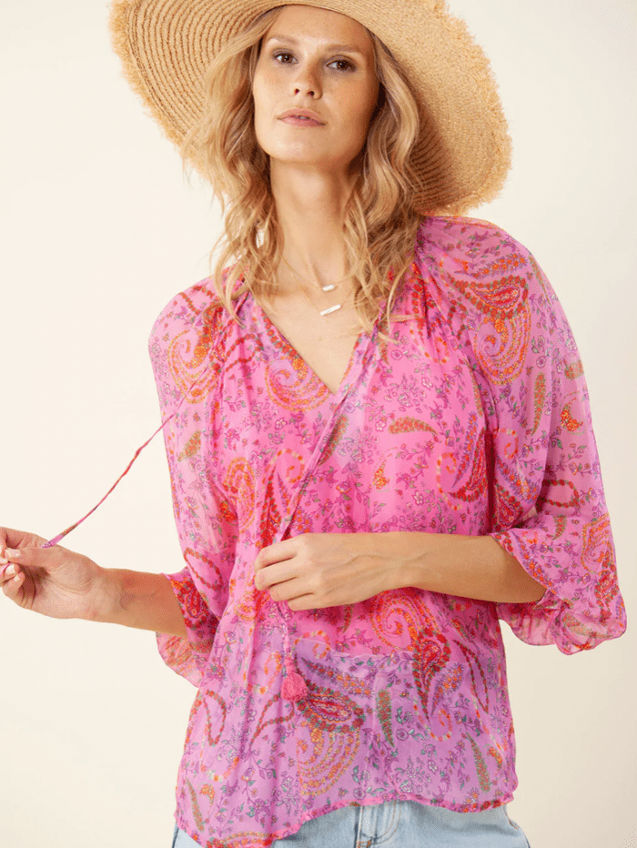 Hale Bob Tops Hale Bob Pink Paisley Patterned Sasha Blouse 2YFW2020 PNK izzi-of-baslow