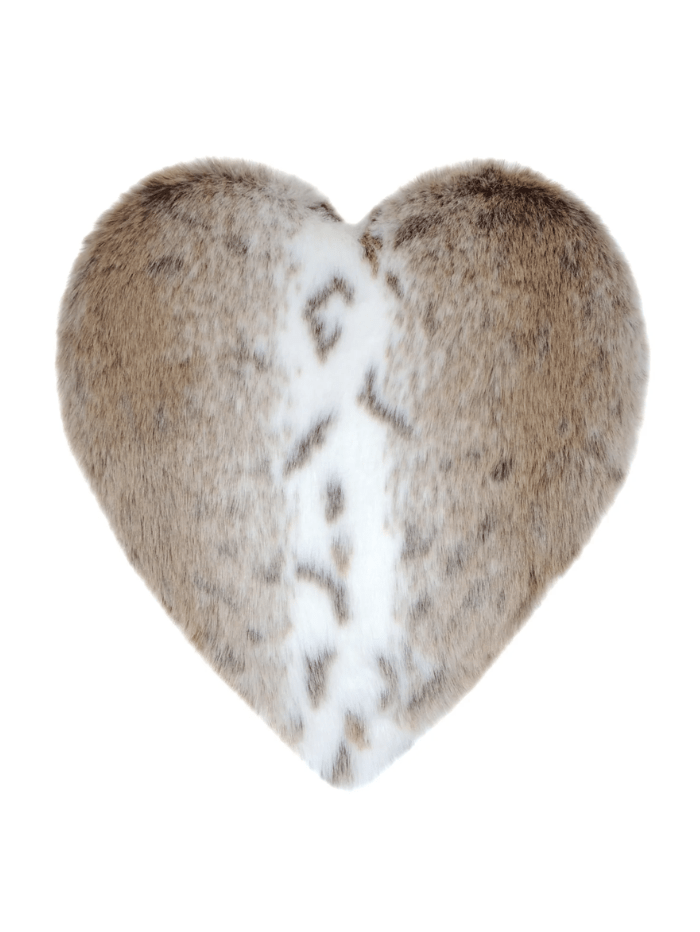 Helen Moore Accessories Helen Moore Lynx Animal Print Faux Fur Heart Shaped Blossom Cloud Cushion izzi-of-baslow