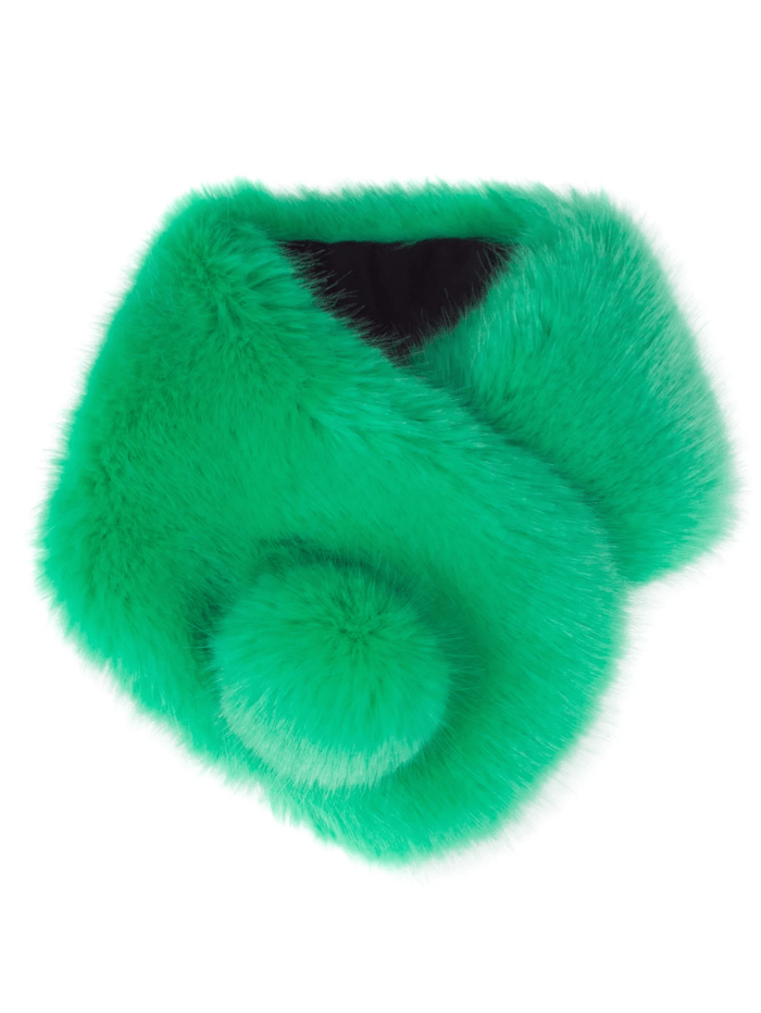Helen Moore Accessories One Size Helen Moore Green Faux Fur Pom Pom Collar izzi-of-baslow