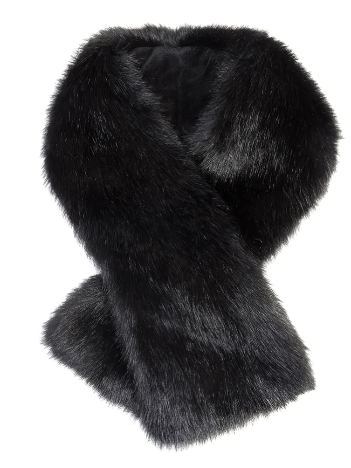 Helen Moore Accessories One Size Helen Moore Jet Black Faux Fur Tippet Scarf izzi-of-baslow
