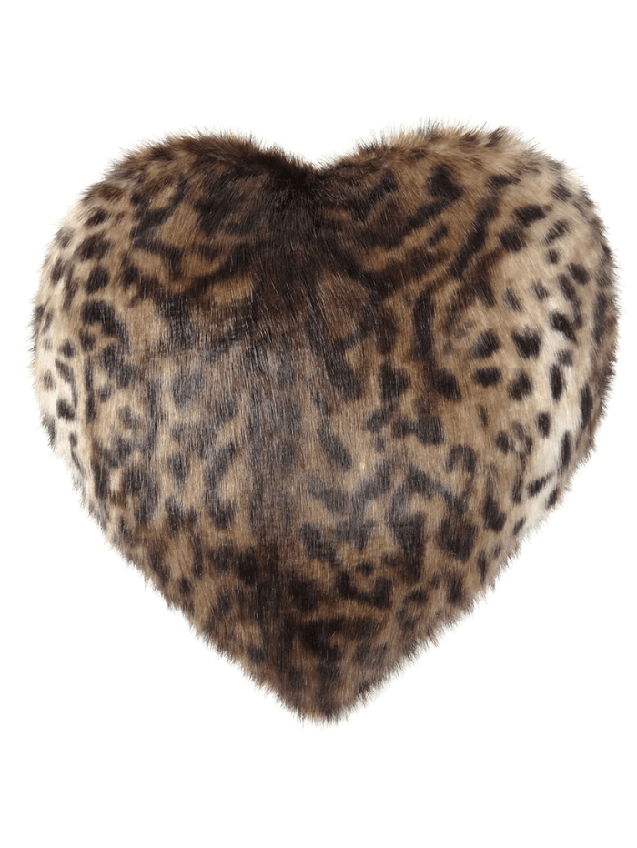 Helen Moore Accessories Standard Helen Moore Leopard Print Faux Fur Heart Shaped Blossom Cloud Cushion izzi-of-baslow