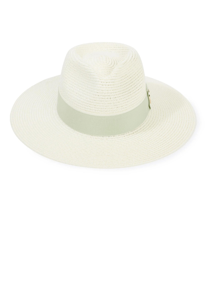 Izzi Accessories Fedora Cream Striped Multi Hat SH374 main image 0