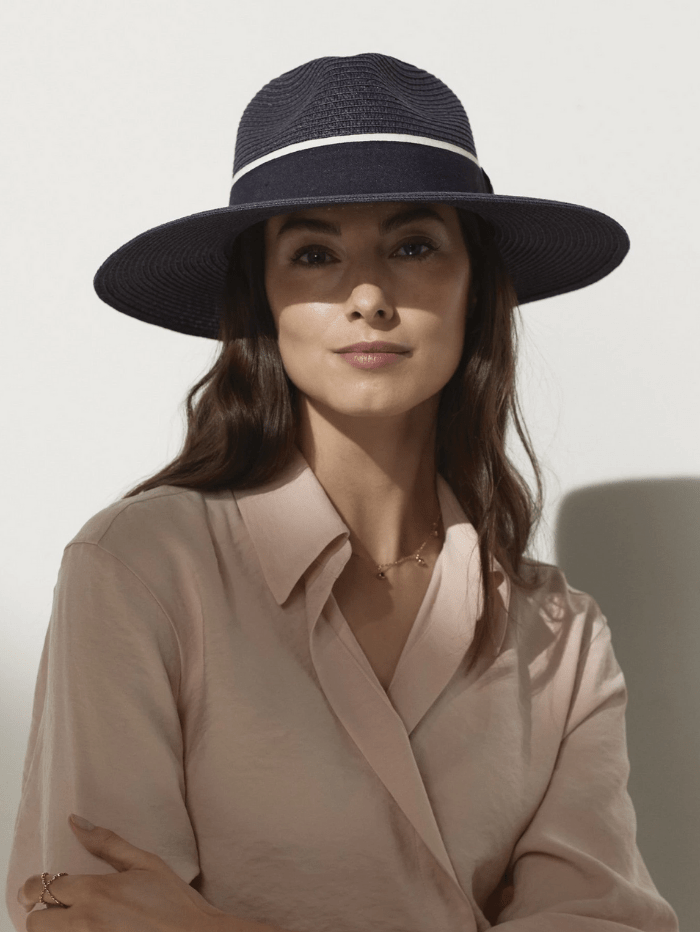 Hicks and Brown Accessories Hicks And Brown Hemley Fedora Navy HBHENA izzi-of-baslow