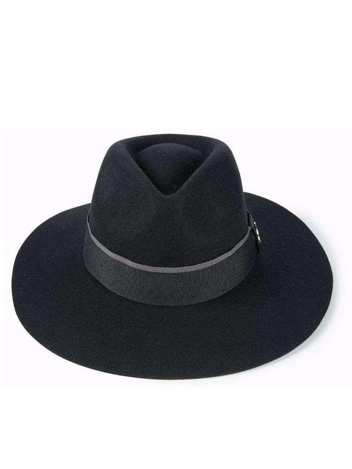 Hicks and Brown Accessories Hicks And Brown Oxley Fedora Black HBOXBL izzi-of-baslow