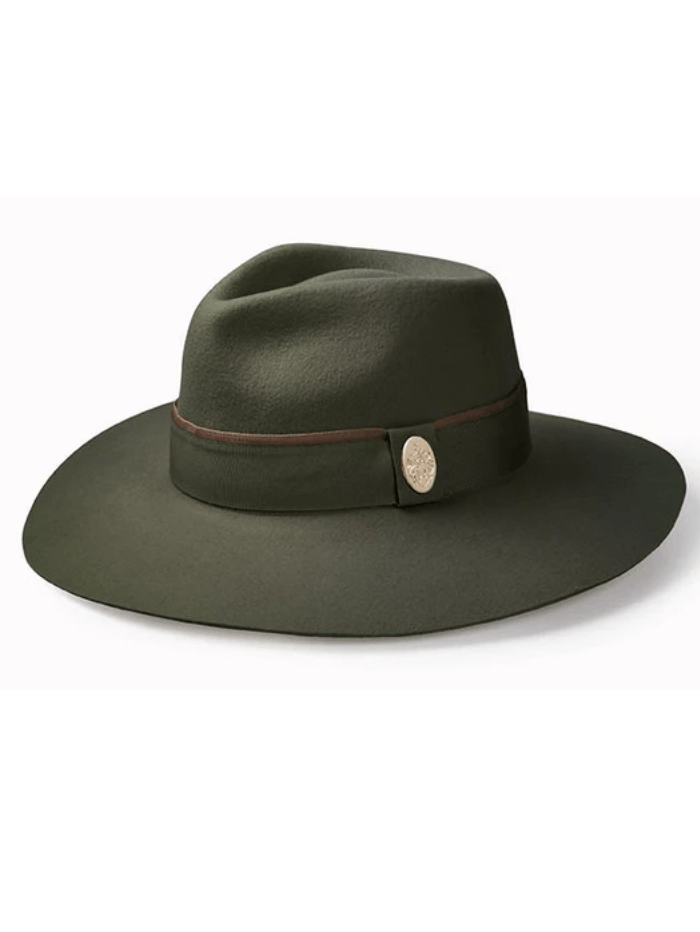 Hicks and Brown Accessories Hicks And Brown Oxley Fedora Olive Green HBOXOG izzi-of-baslow