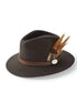 Hicks and Brown Accessories Hicks And Brown Suffolk Fedora Dark Brown Gamebird Feather HBSF1BR izzi-of-baslow