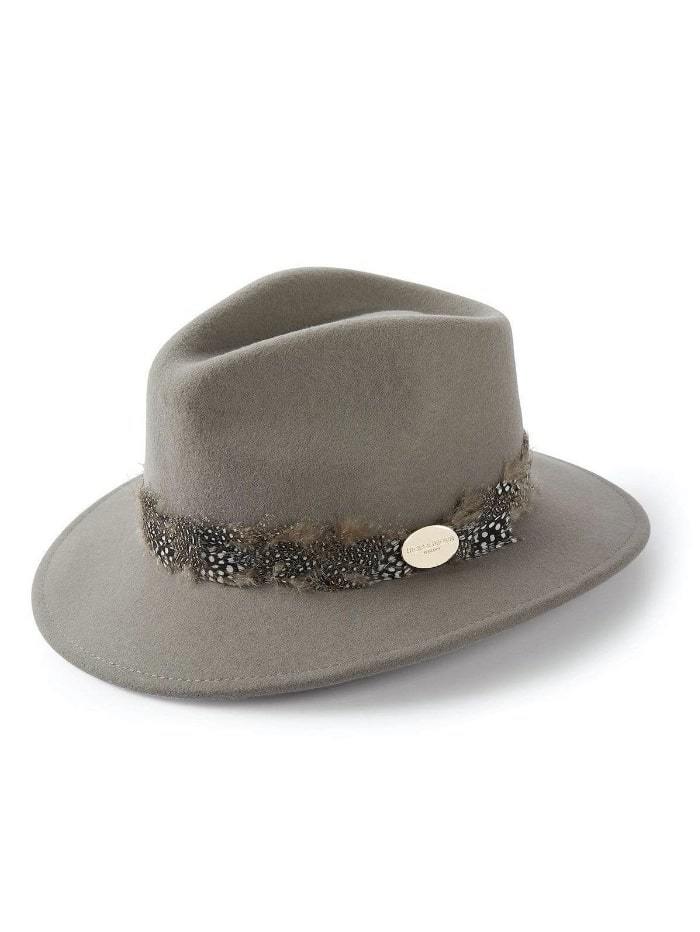 Hicks and Brown Accessories Hicks And Brown Suffolk Fedora Grey HBSW2GR izzi-of-baslow