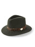 Hicks and Brown Accessories Hicks And Brown Suffolk Fedora Olive Green Pheasant Feather Brown Wrap HBSW1OG izzi-of-baslow