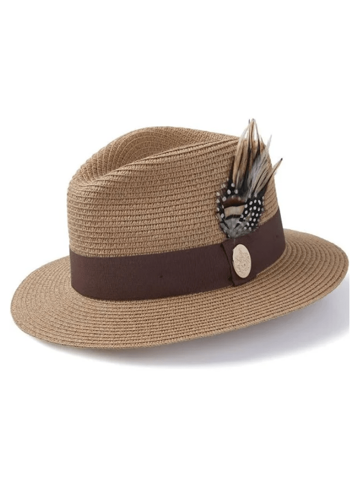 Hicks and Brown Accessories S Hicks And Brown Aldeburgh Fedora Natural HBAF2NBR izzi-of-baslow