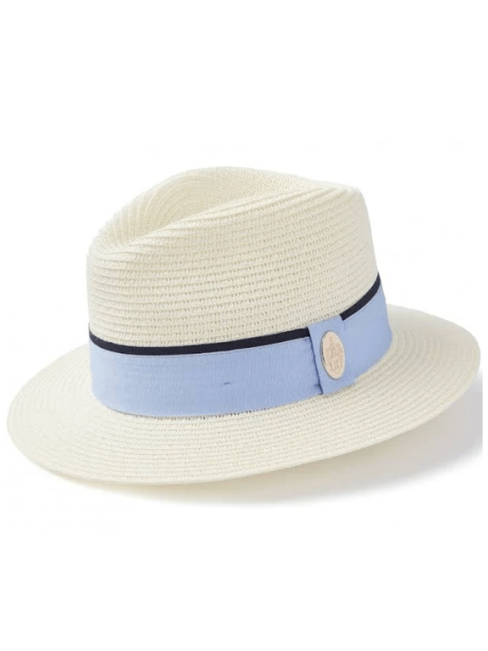 Hicks and Brown Accessories S Hicks And Brown Orford Cream Fedora Cornflower Blue HBORCB izzi-of-baslow