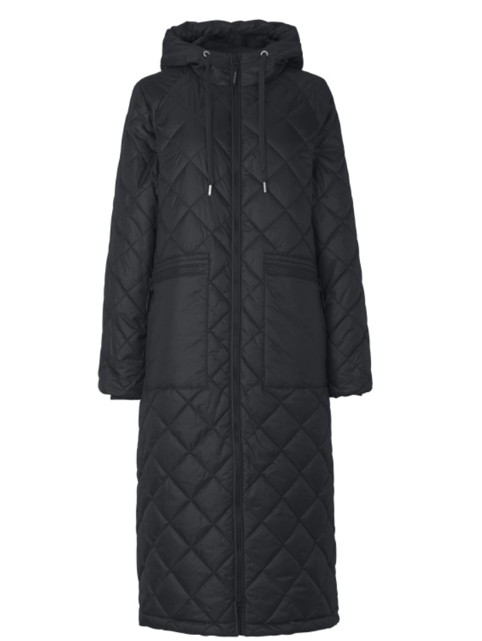 Ilse Jacobsen Coats and Jackets Ilse Jacobsen Black Padded Long Coat 10 AERIAL01 001 izzi-of-baslow