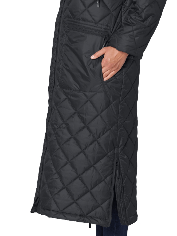 Ilse Jacobsen Coats and Jackets Ilse Jacobsen Black Padded Long Coat 10 AERIAL01 001 izzi-of-baslow