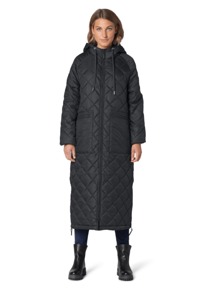 Ilse Jacobsen Coats and Jackets Ilse Jacobsen Black Padded Long Coat 10 AERIAL01 001 izzi-of-baslow