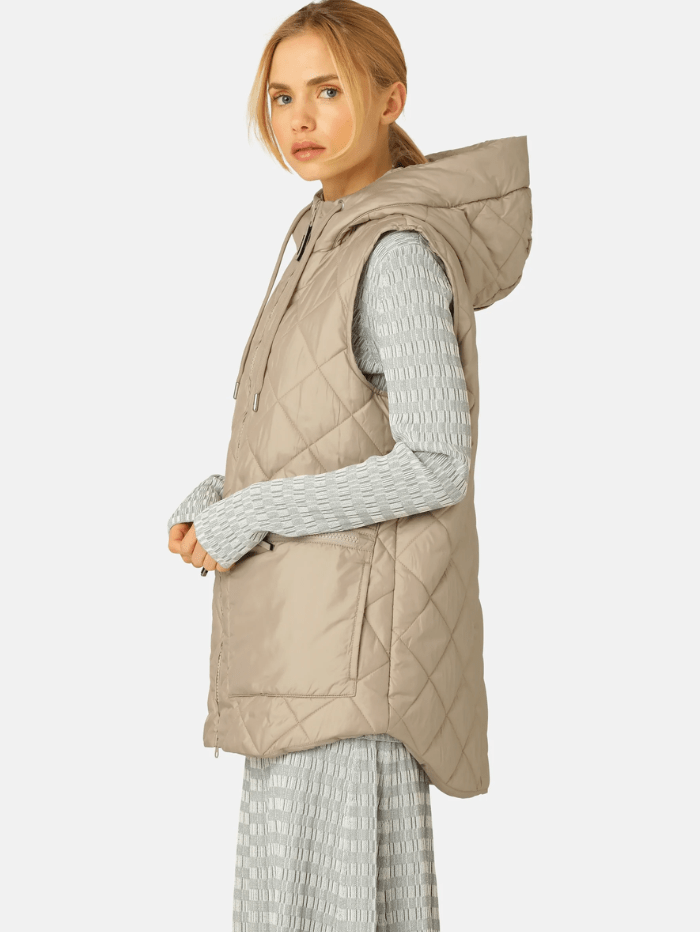 Ilse Jacobsen Coats and Jackets Ilse Jacobsen Cobblestone Padded Gilet AERIAL04 163 izzi-of-baslow