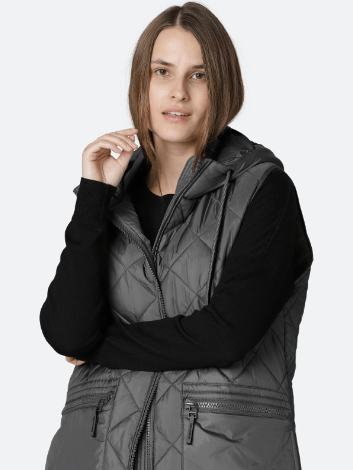 Ilse Jacobsen Coats and Jackets Ilse Jacobsen Dark Grey Padded Gilet 10 AERIAL04 033 izzi-of-baslow