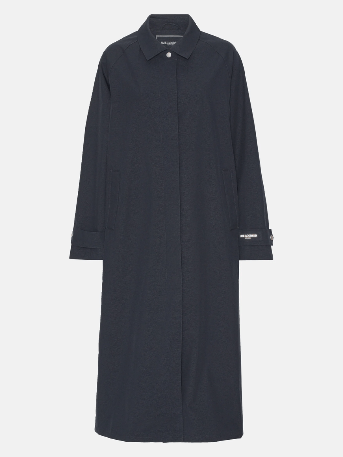 Ilse Jacobsen Coats and Jackets Ilse Jacobsen Dark Navy Long Mac Raincoat RAIN203 660 izzi-of-baslow