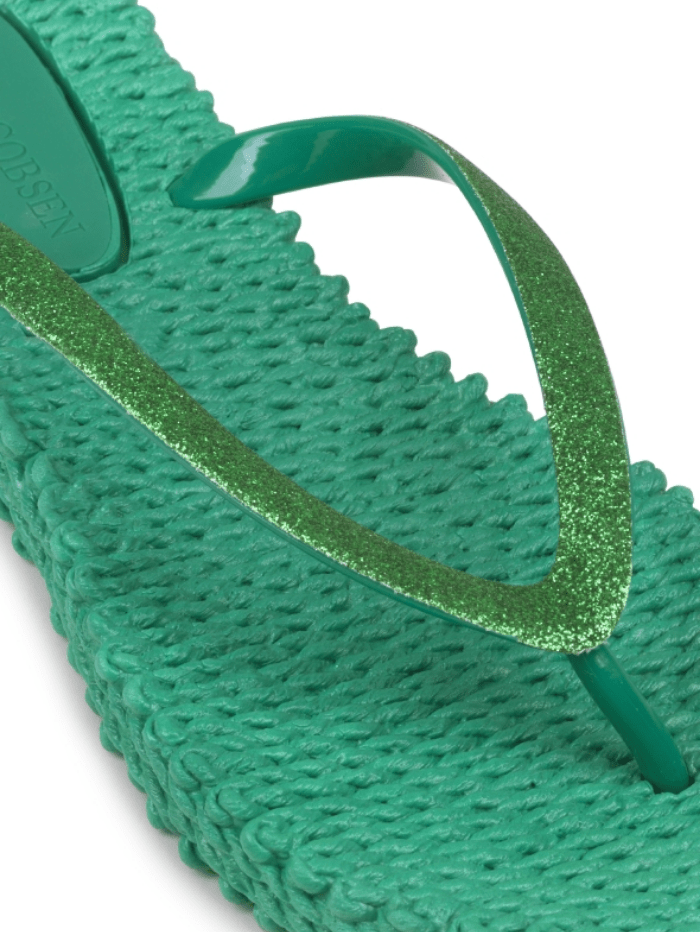 Ilse Jacobsen Shoes Ilse Jacobsen Flip Flops With Glitter Cheerful 01 Emerald Green (North Green) izzi-of-baslow