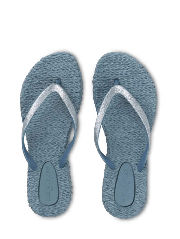 Ilse Jacobsen Shoes Ilse Jacobsen Flip Flops With Glitter Lichen Blue CHEERFUL01 677 izzi-of-baslow