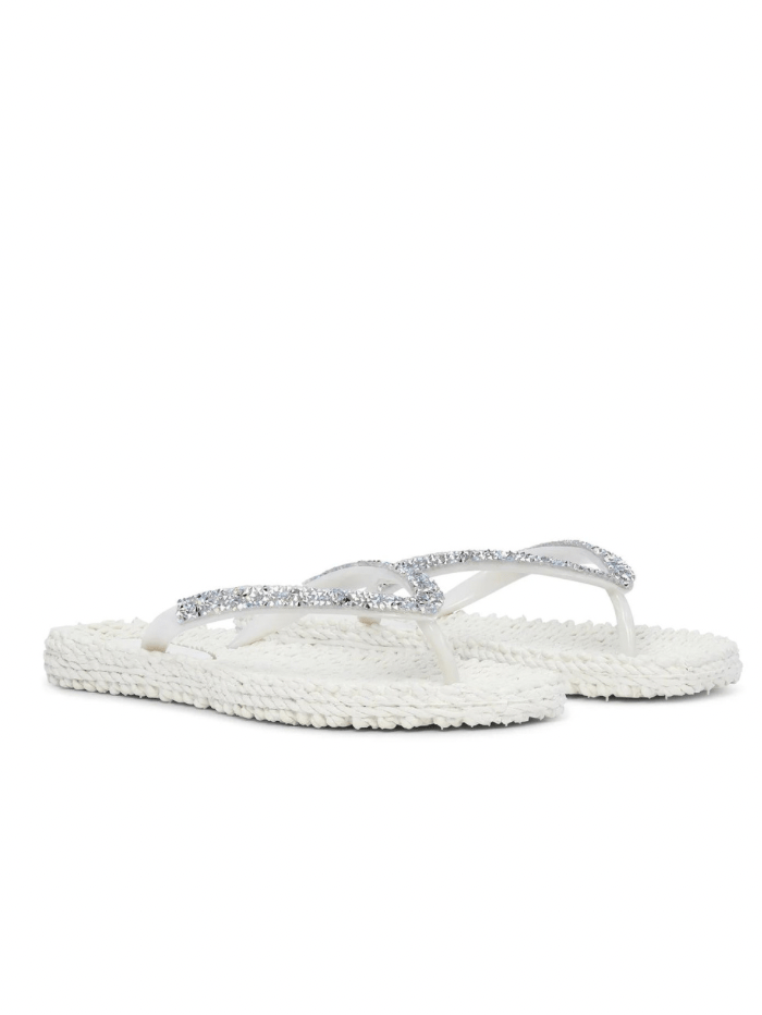 Ilse Jacobsen Shoes Ilse Jacobsen Flip Flops With Jewels Creme CHEERFUL03G 12 izzi-of-baslow